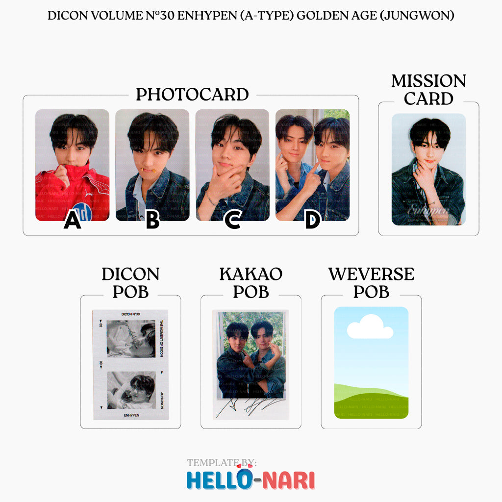 DICON VOLUME N°30 ENHYPEN (A-TYPE) GOLDEN AGE Official Photocards