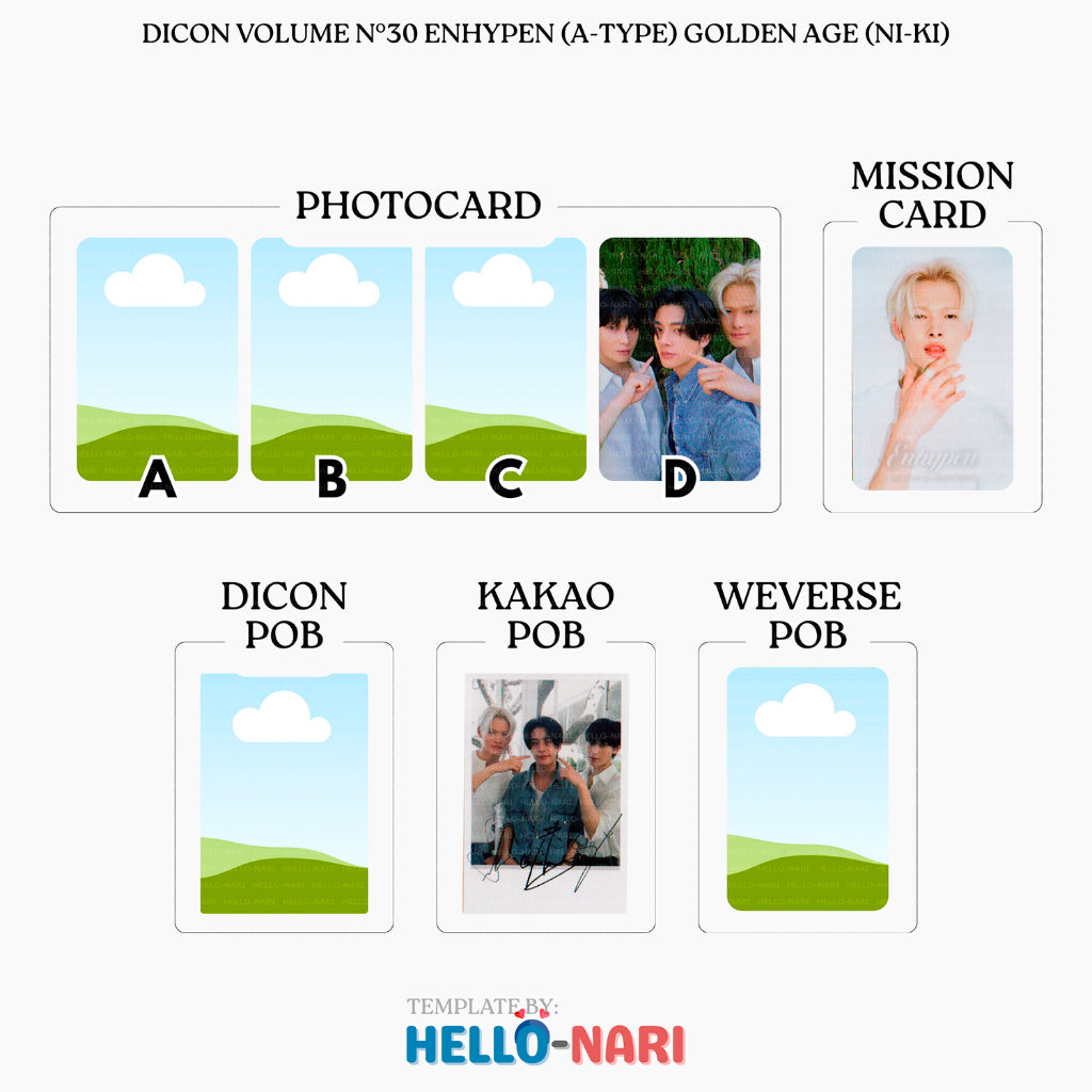 DICON VOLUME N°30 ENHYPEN (A-TYPE) GOLDEN AGE Official Photocards