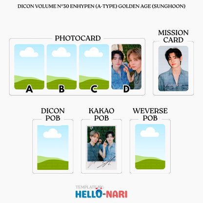 DICON VOLUME N°30 ENHYPEN (A-TYPE) GOLDEN AGE Official Photocards