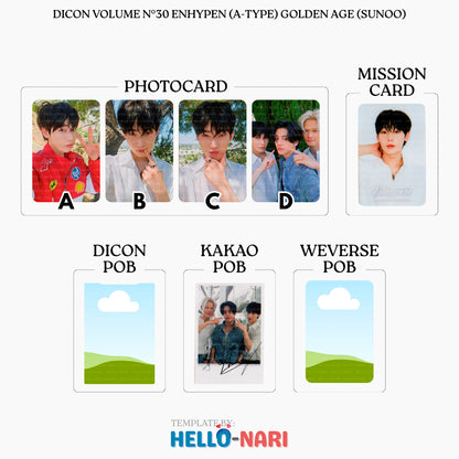 DICON VOLUME N°30 ENHYPEN (A-TYPE) GOLDEN AGE Official Photocards