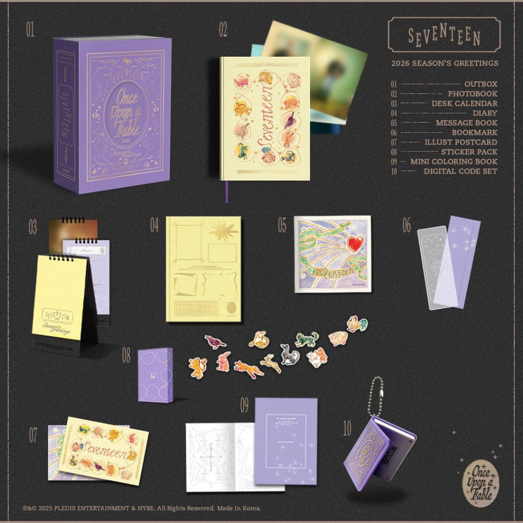 SEVENTEEN 2026 Season's Greetings: ONCE UPON A TIME (Unsealed Set | Photocards | Tingi)
