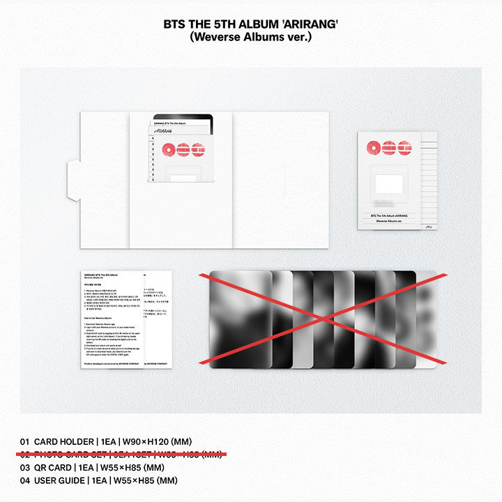 [UNSEALED] BTS 5th Album ARIRANG WeVerse Albums Version (QR Card only) (No Photocards)