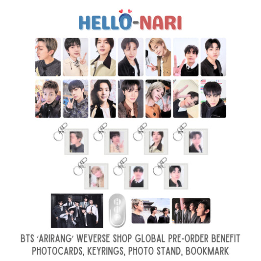 BTS 5th Album ARIRANG Official WeVerse Shop Global POB (Photocard, Keyring, Photo Stand, Bookmark)
