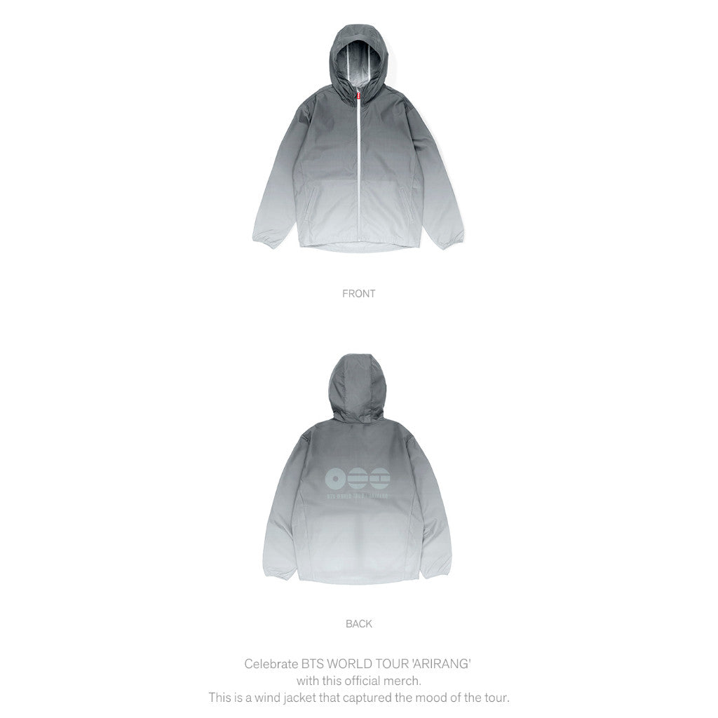 BTS Official Arirang Tour Merch - Wind Jacket (Gray | Global)