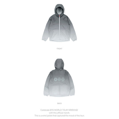 BTS Official Arirang Tour Merch - Wind Jacket (Gray | Global)